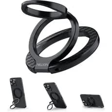 O suporte 16 é adequado para uso vertical, com uma alça ajustável manualmente, removível e de dupla face em dourado e la