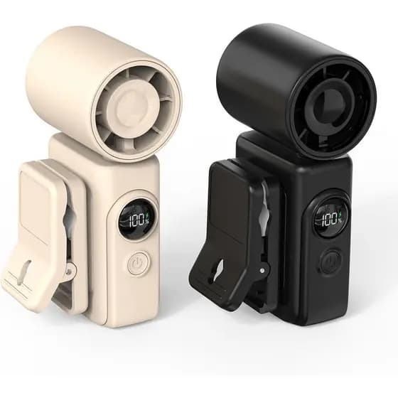 Ventilador Portátil Clip-On Hotsales, Mini Ventilador Recarregável de Alta Velocidade 13500 RPM, Display LED, 360 °   Ve
