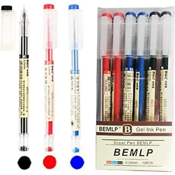 Caneta de Tinta Gel BEMLP, Canetas de Ponta Extra Fina, Caneta Esferográfica, Canetas Rollerball de Tinta Líquida 0,35mm
