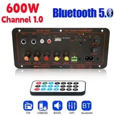 Placa Amplificadora MP3 Bluetooth 5.0 MP3 De 600W 12V 24V Dual Microphone AMP Módulo USB TF FM Carro Música Baixo Sem Perdas Para Subwoofer