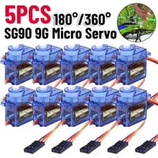 5 Pcs SG90 9G Micro Servo Motor Para Aviões RC Braço Robô 180 °/360 Controles De Asa Fixa Helicóptero De Avião