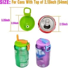 Tampa De Refrigerante De Viagem , Silicone Reutilizável Com Canudos , Tampas Sem Bpa Para Latas De Bebidas Padrão Piquen
