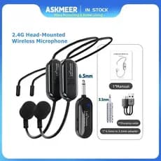 Microfone De Cabeça Sem Fio 2.4G/Mão 2 Em 1 Alcance De 160 Pés Microfones Para Ensino Do Sistema PA Amplificador