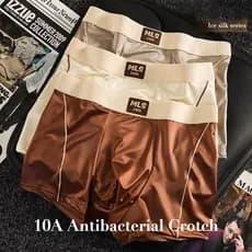 KINGDAFA Cuecas Boxer Masculinas Retrô De Cetim Sedoso Verão Seda Gelada Roupa Íntima Masculina Sem Costura Macia Respir