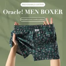 KINGDAFA Retro Oracle Bone Script Print Homens Boxer Shorts Algodão Respirável Roupa Interior Masculina Solta Home Wear