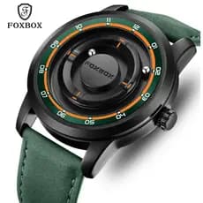 FOXBOX Moda Relógio Masculino À Prova D'água Criativo Ponteiro De Rolagem De Pulso De Força Magnética