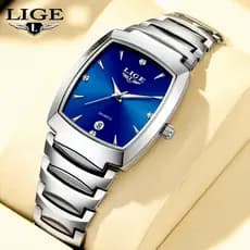 LIGE Fashion Watch Para Mulheres À Prova D'água Esportes Quartzo Luminoso Relógio De Pulso Empresarial De Aço Inoxidável