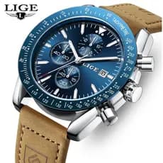 LIGE Relógio Masculino À Prova D'água Quartzo Esportivo Casual De Pulso Luminoso De Luxo