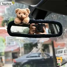 FAYSHOW Capa Do Espelho Retrovisor Carro , Urso Bonito Porco De Pelúcia Elástica