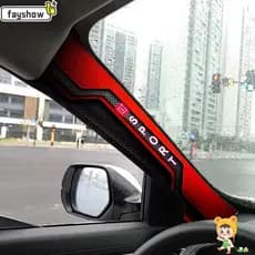 FAYSHOW 2 Peças De Adesivos De Pilar A Para Carro , Interiores De Fibra De Carbono Com Padrão Esportivo , Autoadesivos