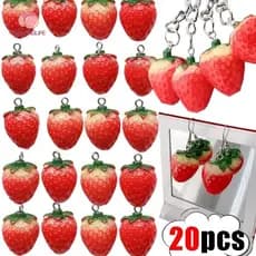 Pingente De Morango 3D De Resina-Verão Pequeno Estilo Fresco DIY Jóias Fazendo Acessórios-Brinco Colar Pulseira Universa