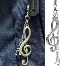 Bonito Cor Prata Pingente Telefone Encantos Na Moda Y2K Nota Musical Chaveiro Mochila Ornamentos Saco Acessórios Present
