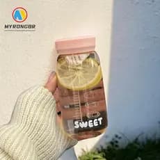 Mini Garrafa De Água MYRONGBR , Com Copo De Escala De 300ml Filtro De Chá , Bolso Transparente Para Viagem