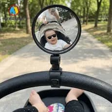 Espelho Retrovisor Para Bicicleta MYRONGBR , Inquebrável Carrinho De Grande Angular , Ajustável