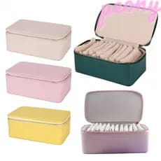 Caixa De Joias De Viagem PEONY , Com 6/12 Unidades De Bolsas Pequenas Para Armazenamento De Brincos De Couro PU , Portát