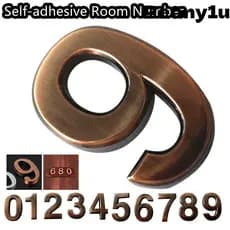 PEONY 1 PC Dígitos Adesivo Numeral Bronze ABS Sinal De Endereço De Plástico