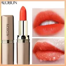 Batom Laranja Porta Água Longo Engraçado Matte Cosmético Mulher Maquiagem
