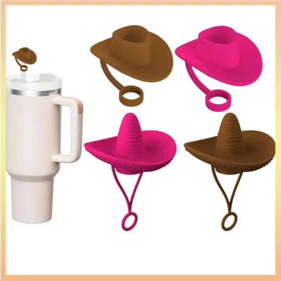 Tampa De Sucção De Palha De Silicone Pó De 6-10mm Tamanho Geral 4PCS