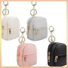 Mini Mochila Saco Cosmético Para Mulheres Pingente Chaveiro Chaveiros Couro Do Plutônio De Maquiagem Batom Titular Cartã
