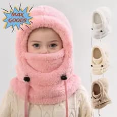 Chapéus Balaclava MAXGOODS , Cachecol Quente À Prova De Vento De Uma Peça , Infantis De Pelúcia Macia