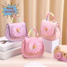 MAXGOODS Bolsa Mensageiro Infantil , De Ombro Com Flores Fofas E Laço , Bolsas De Couro PU Brilhante