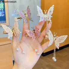 ROWAN Clipes De Cabelo Brilhantes Desenho Para Mulheres Elegante Borboleta Voadora Barrette