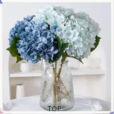 Flores De Seda Falsas TOPABC , Hortênsia Artificial Azul Colorida , Jardim De Casamento 45 Cm Decoração De Casa Realista