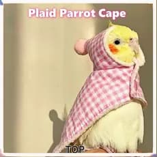 Casaco De Pássaros TOPABC , Capa Xadrez De Inverno Para Papagaio De Estimação , Kit De Chapéu De Pelúcia Rosa Azul Amare