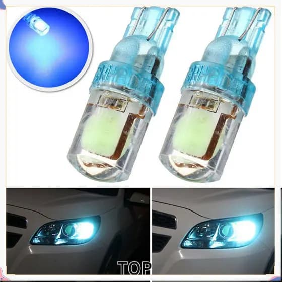 2pçs T10 194 W5W Gelo Azul DC 12V Luz De Placa De Carro Lâmpada De Largura COB