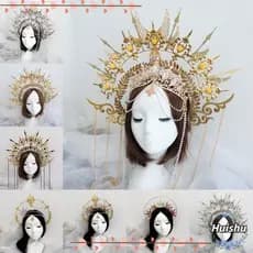HUISHU DIY Crown Material Kits De Coroa Moda Peças De Cabeleireiro De Casamento Feitas À Mão