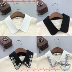 HUISHU Lapel Colarinho Falso , De Camisa Destacável Vintage , Blusa Feminina Camisola De Lapela Falsa Gola Gravatas