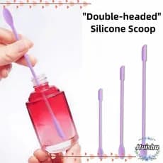 HUISHU 3 Peças De Colher De Escavação Cosmética , Raspador De Silicone Macio De Cabeça Dupla , Mini Escova Facial Alonga
