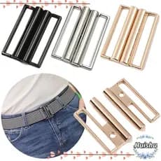 HUISHU 5 Peças De Fivela De Cinto , Fecho De Metal Quadrado Preto Prateado Dourado , Cintura Elástica Prática Universal