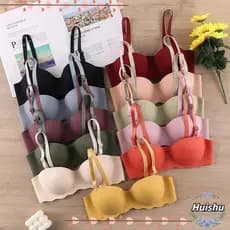 HUISHU Push Up Sutiãs , Sutiã Sem Costura Confortável De Cor Doce Fio De Levantamento Ajustável Anti-Flacidez Feminino