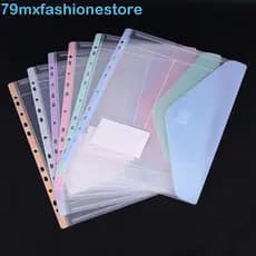 Bolsos Para Fichário MXFASHIONESB , Bolsa De Arquivo De Folhas Soltas Com Fecho De Botão Transparente Documentos 11 Furo
