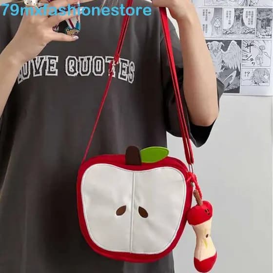 MXFASHIONESB Bolsa Crossbody Em Formato De Frutas , De Ombro Engraçada Pêra Harajuku , Pacote Casual Para Celular