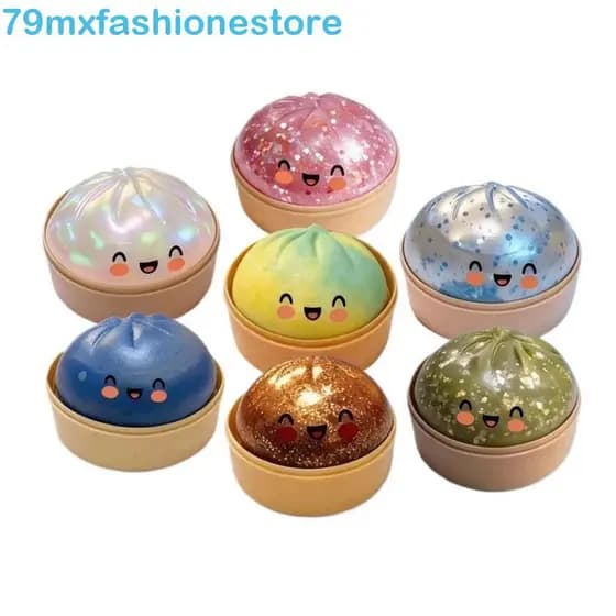 MXFASHIONESB Dumpling Squishes , Pitada De Bolas Sensoriais De Pão Brilhantes , Brinquedo Mole Macio De Arco-Íris Gigant