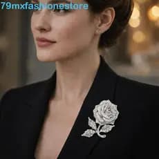 Pino De Flores MXFASHIONESB , Broche De Rosa De Luxo Com Luz Brilhante , Emblema De Zircônia De Liga Vermelha De Strass