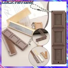LUCKYSTOREGOODS Pente De Cabelo , Mini Dobrável 2 Em 1 , Formato De Chocolate Portátil Com Ferramenta De Estilo De Espel
