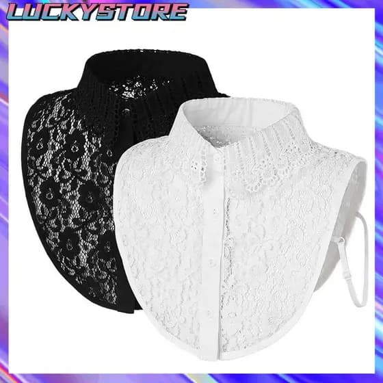 LUCKYSTOREGOODS Colar Falso , Destacável Preto Branco , Decote De Renda Feminino Meninas