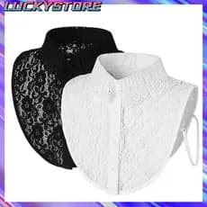 LUCKYSTOREGOODS Colar Falso , Destacável Preto Branco , Decote De Renda Feminino Meninas