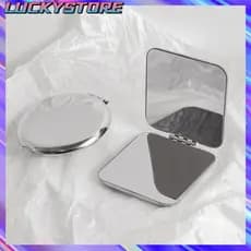 LUCKYSTOREGOODS Espelho De Maquiagem , Aço Inoxidável Redondo/Quadrado Dupla Face , Mini Beleza
