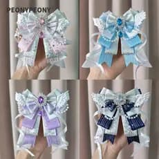 PEONY Itabag Bow Acessórios , Crystal Long Streamers Decoração , Nó Bowknot Anime Colecionável