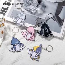 Pingente De Gato Engraçado Fofo PEONY , Acessórios De Bolsa Chaveiro De Ovo , Giratório De Jogo