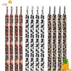 ONLYGOODS 1 Par De Cadarços De Tênis De 120CM , Esportivos De Formato Plano Com Estampa De Leopardo , Substituição De Co