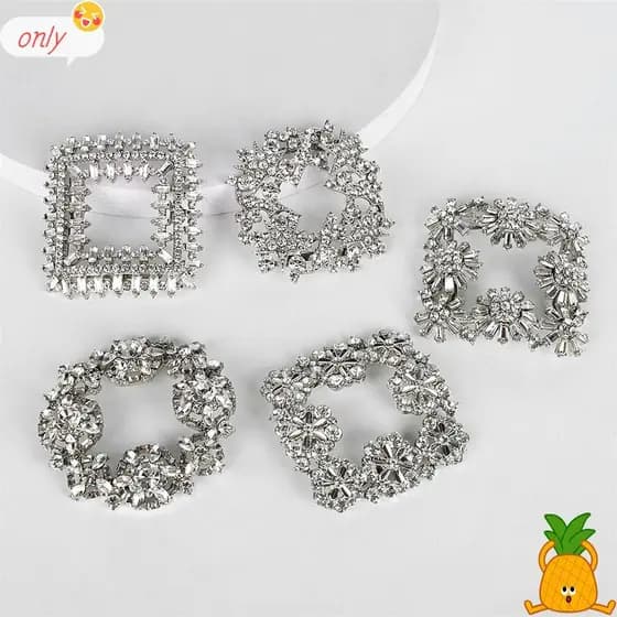 ONLYGOODS 1 Par De Clipes De Sapato De Cristal Feminino Strass Decorativos Brilhantes