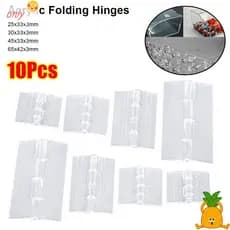 ONLYGOODS 10 Peças Dobradiças De Porta , Dobradiça Dobrável Transparente Acrílica , Ferragens Dobráveis Para Móveis De 2