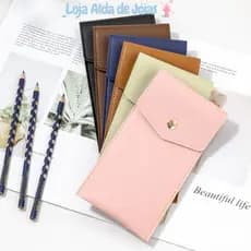 Bolsa Para Caneta EMILEE , De Grande Capacidade Com Botão De Pressão , De Couro PU Personalizada Viagens De Negócios