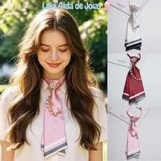 Gravata Floral Com Miçangas EMILEES , Design Sem Costura , Material De Cetim , De Camada Dupla , Decoração De Corrente