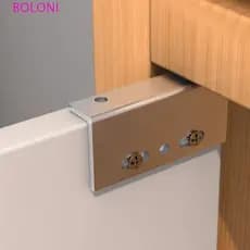 BOLONI 2 Peças De Eixo Oculto , Dobradiças Pivô Multifuncionais Pretas/Prateadas , Clipes De Dobradiça Inferior Superior
